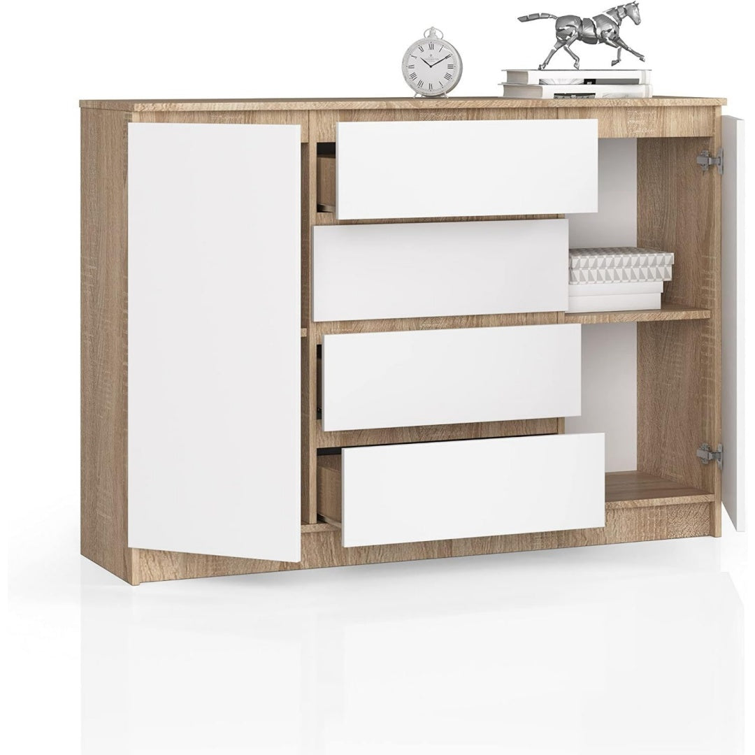 Commode gris clair pour entree 4 tiroirs