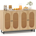 126 x 40 x 81 cm buffet marron portes en rotin