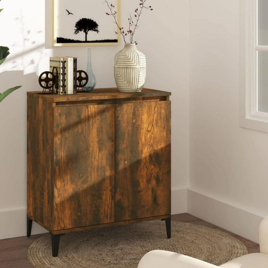 Buffet or en chene et metal robuste