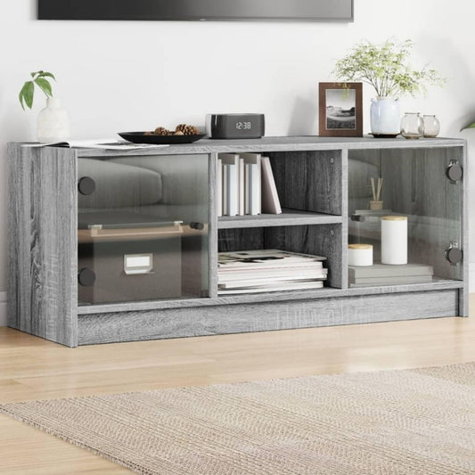Meuble TV gris clair sobre 102 x 37 x 42 cm