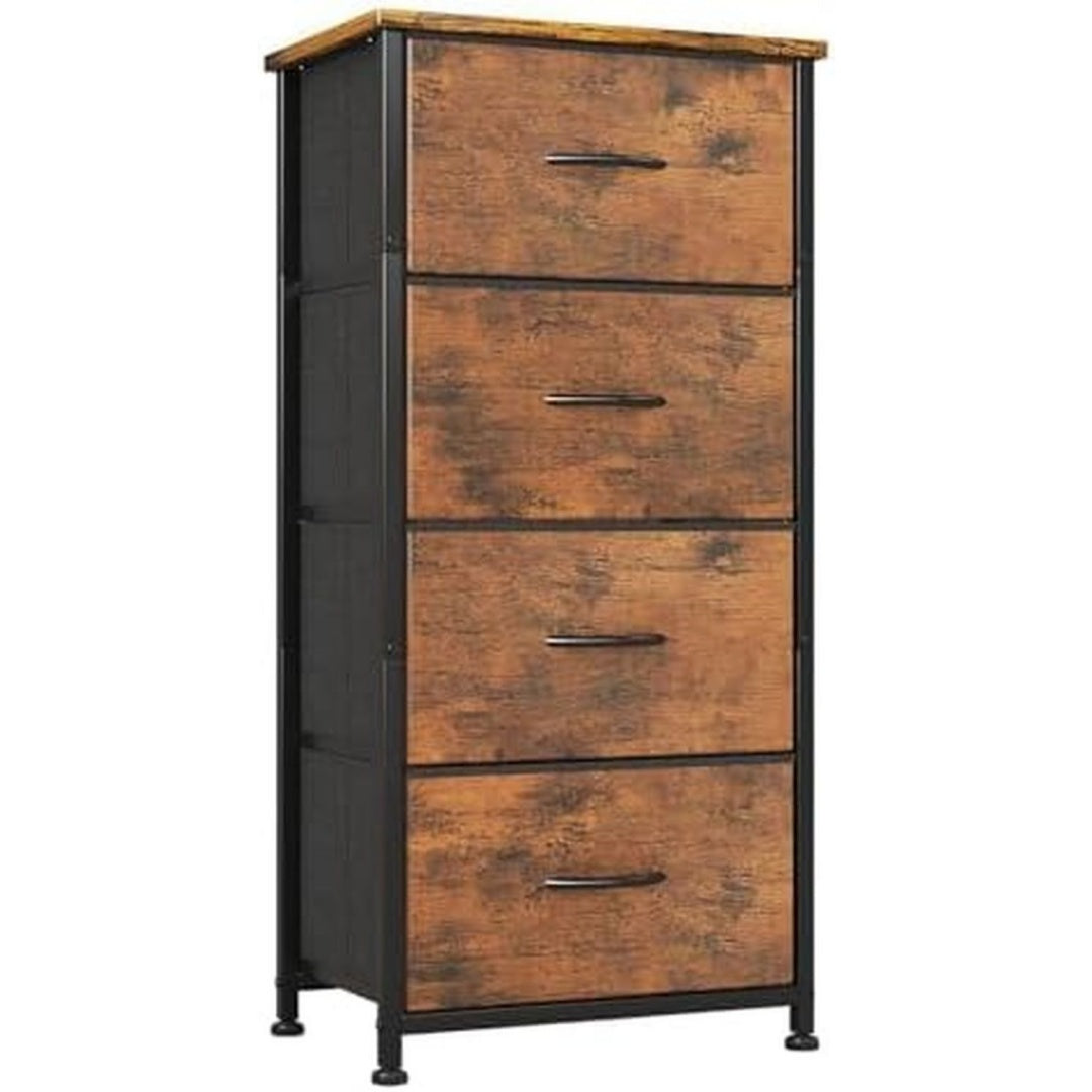 Commode marron en tissu 30 x 42 x 94 cm