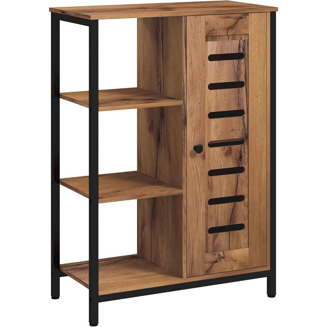 Meuble bas marron 3 etageres, ideal pour salon et cuisine