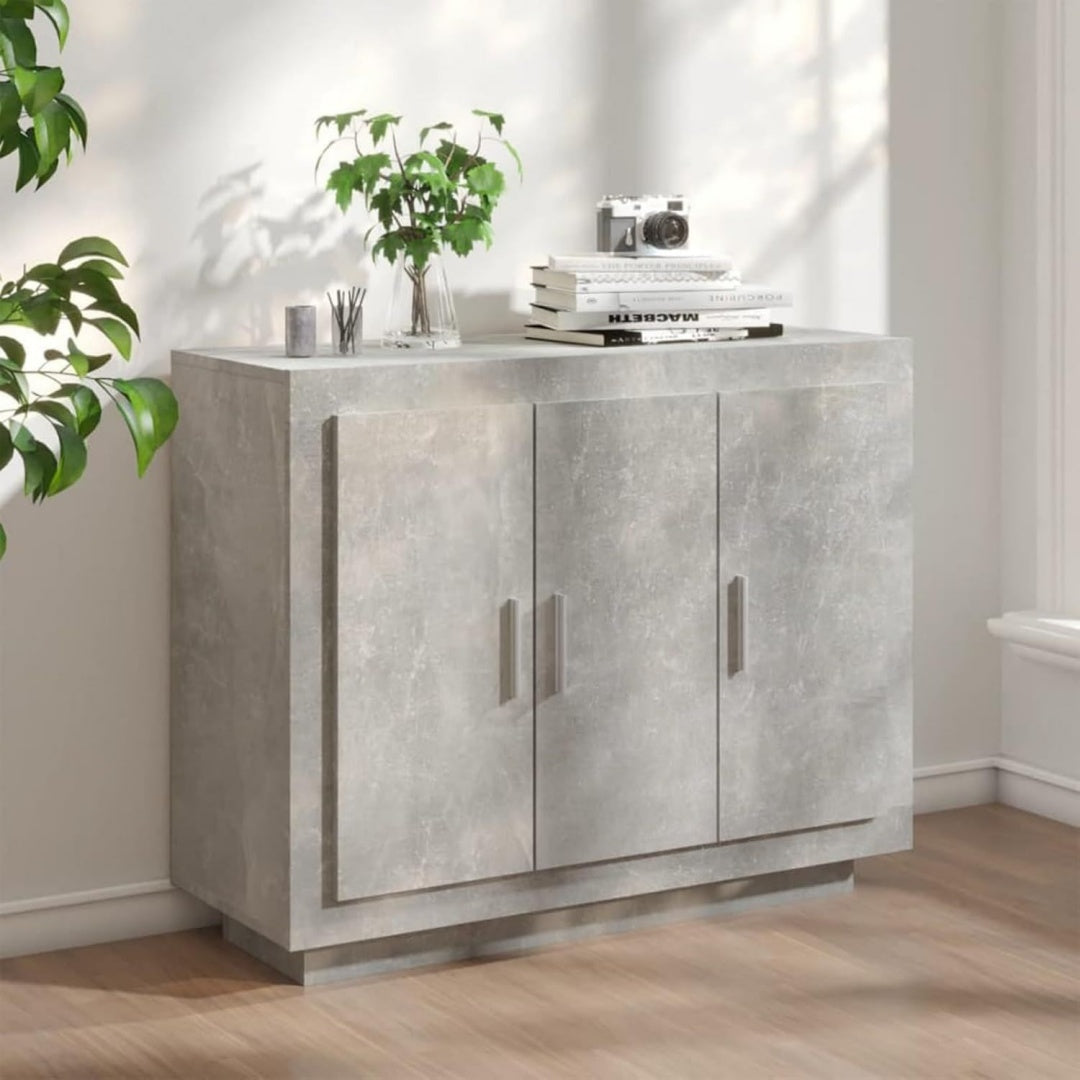 Buffet elegant bois d'ingenierie gris 92 x 35 x 75 cm