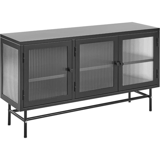 Commode chaleureuse style industriel structure en acier gris fonce