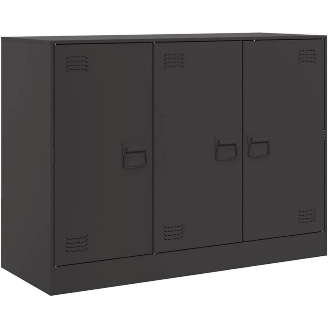 Noir buffet haut en acier grand espace de rangement