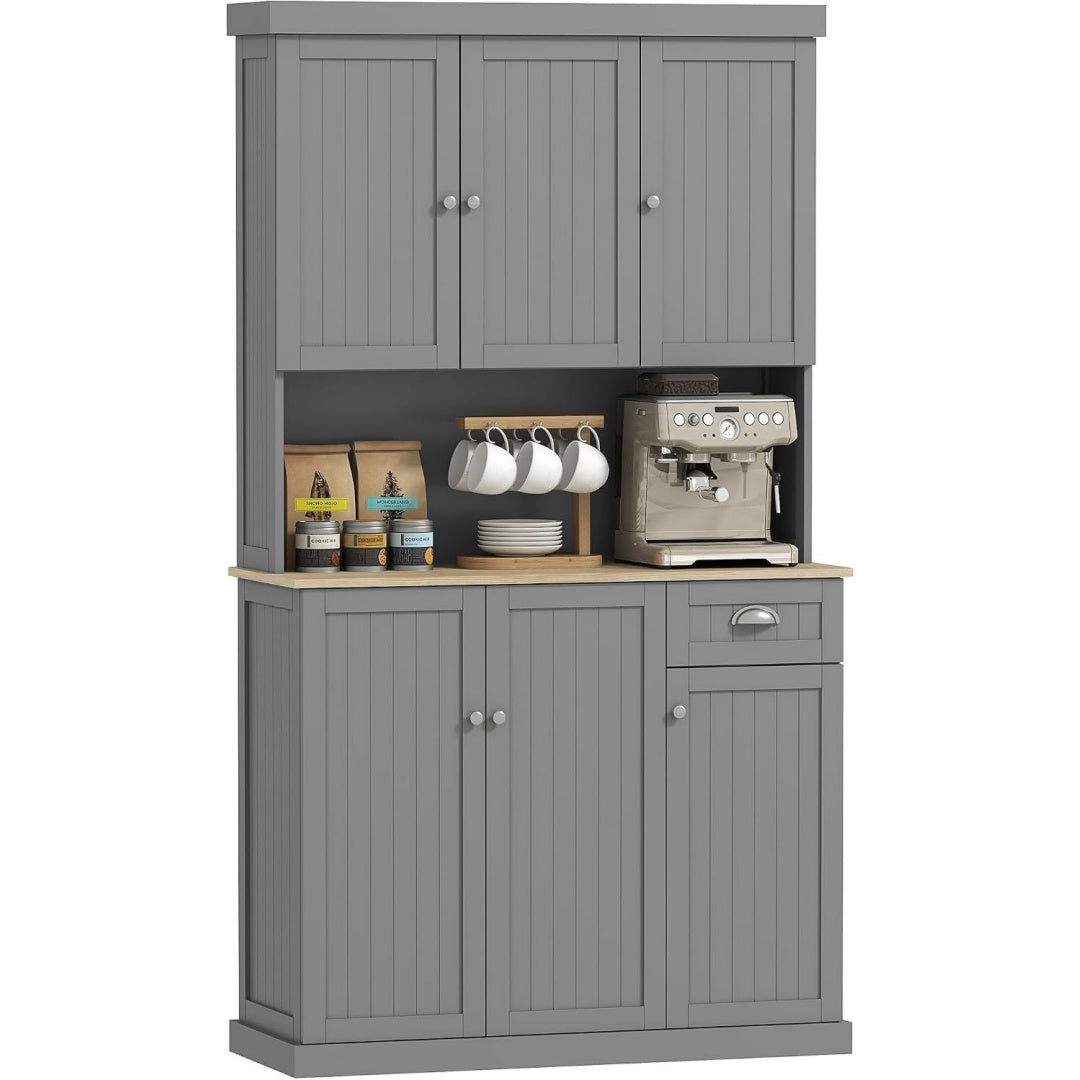 Colonne de rangement 101 x 39 x 180 cm gris 6 portes