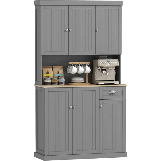 Colonne de rangement 101 x 39 x 180 cm gris 6 portes