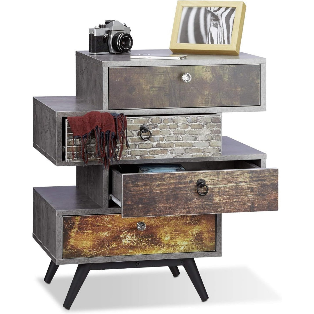Chiffonnier Grise pour entree 4 tiroirs