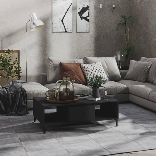 Table basse gris fonce design industriel 103.5 x 60 x 35 cm