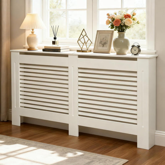 Fonctionnel, grille de radiateur marron en panneau de particules