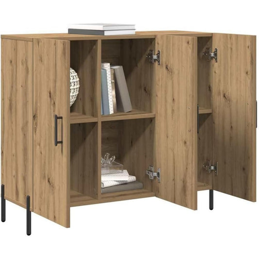Credence marron charge renforcee a 3 portes bois ingenierie