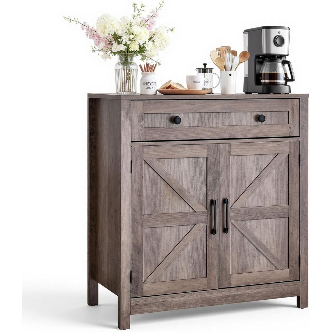 Enfilade design moderne en bois ingenierie rose a 2 portes