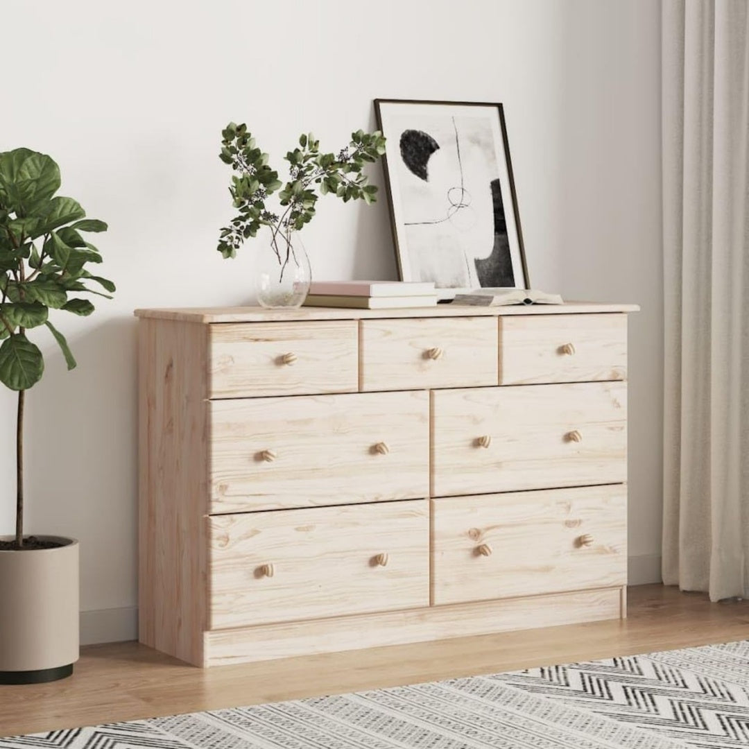 Commode gris clair pour entree 7 tiroirs