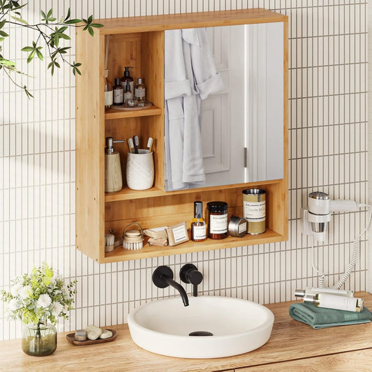 Armoire miroir gris clair contemporaine
