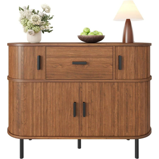 Buffet marron, entree, rangement interieur optimise