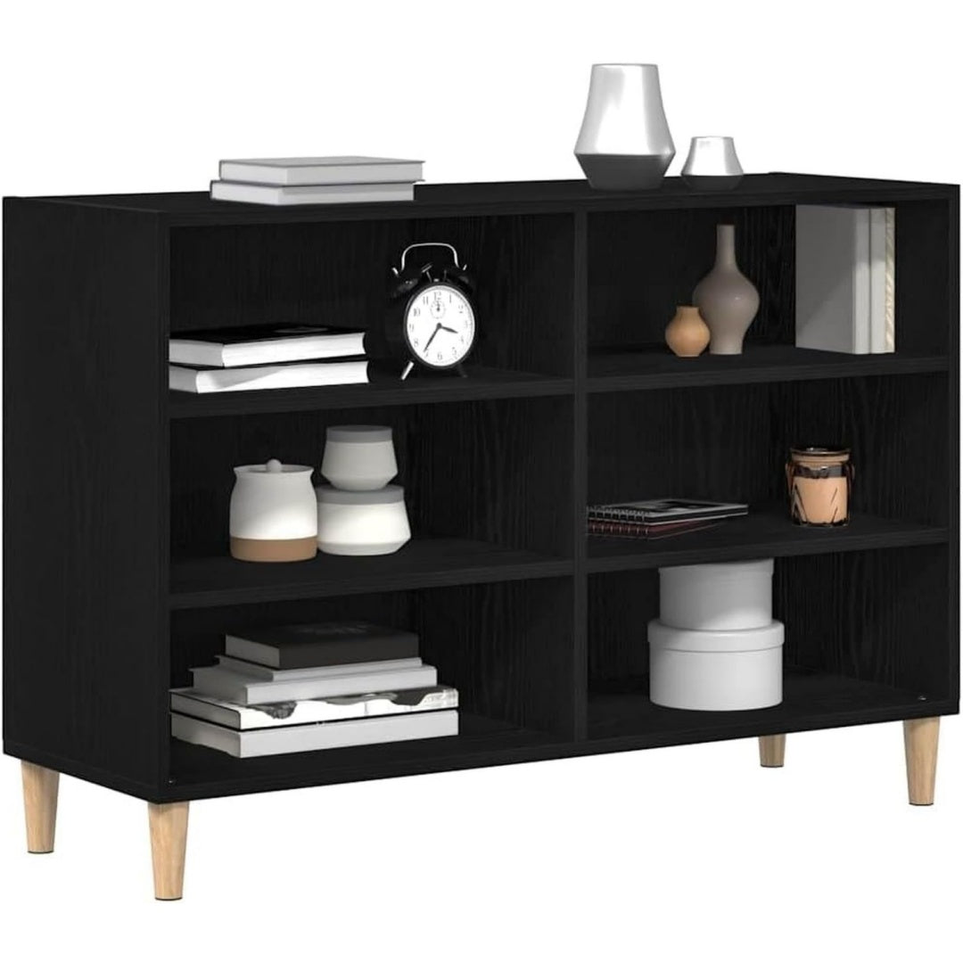Sideboard noir, 6 etageres