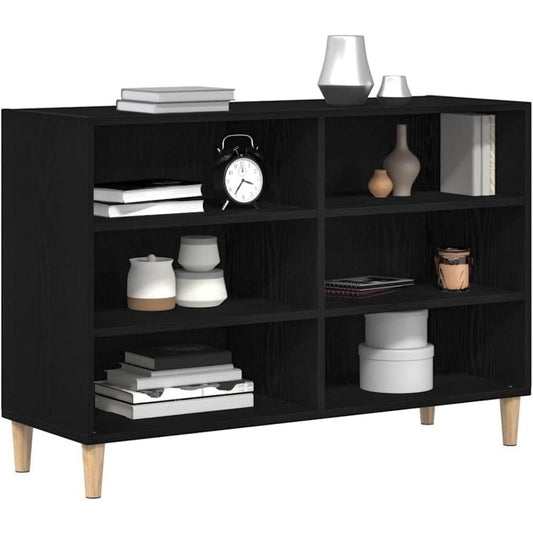 Sideboard noir, 6 etageres