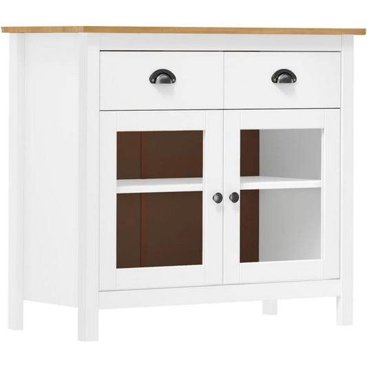 Gris clair buffet avec rangement, 2 tiroirs 2 etageres, structure metallique